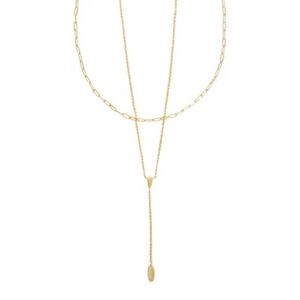 NWT Kendra Scott layered Jaimee necklace 14kt over brass